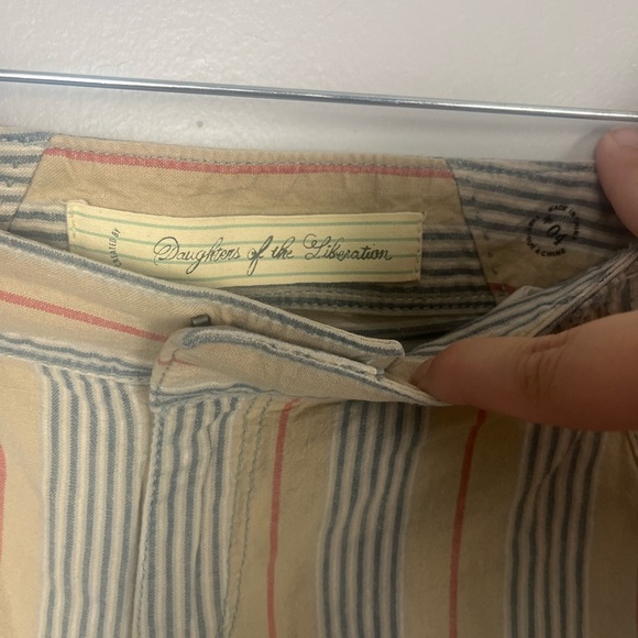 DAUGHTERS OF THE LIBERATION striped linen blend anthropologie nautical shorts 04 - Picture 3 of 6